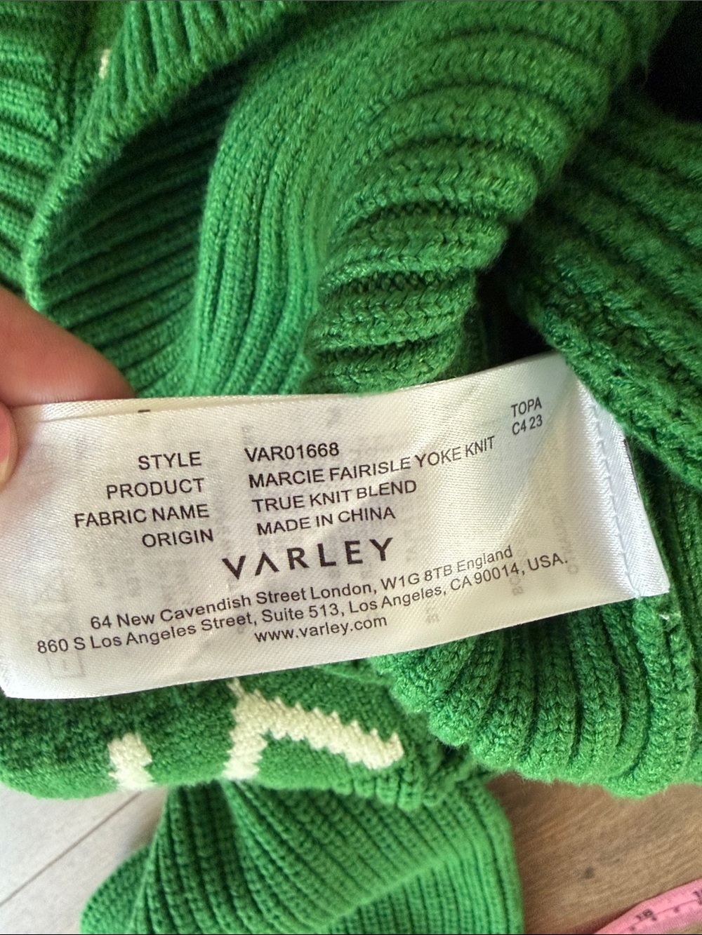 VARLEY Marcie Fairisle Knit Sweater- size Small - Picture 8 of 10